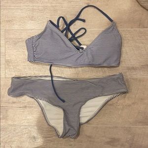 Pin stripe bikini set
